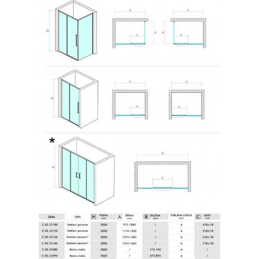 CONCEPT DEV BOČNO STAKLO 800X2000 PR.STAKLO 6MM